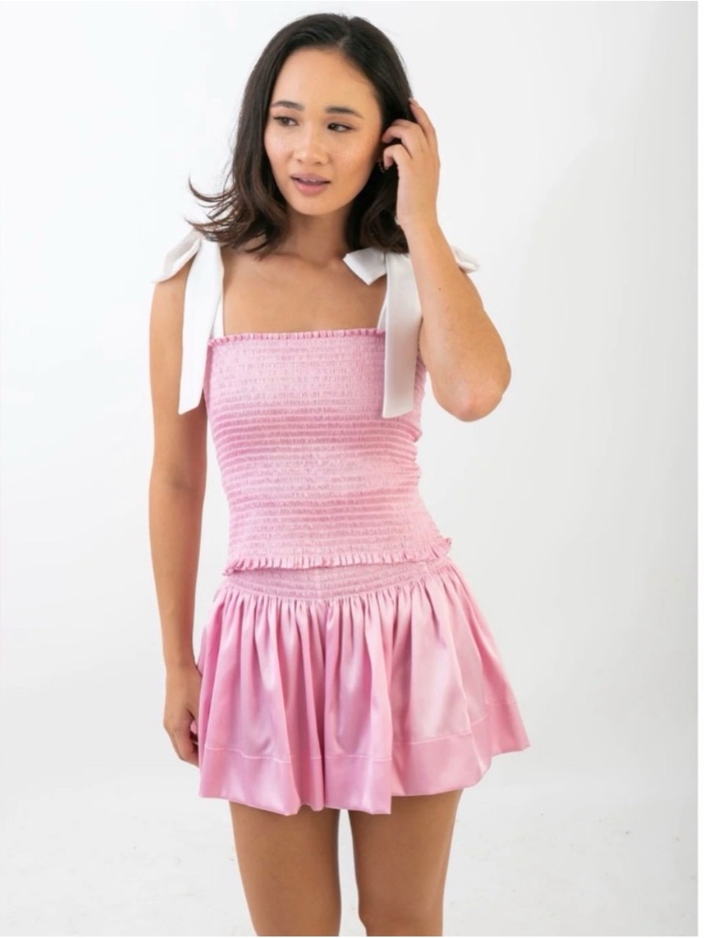 KOCH Pink Smocked Mini skirt